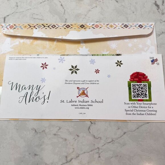 St. Labre Indian School Many Aho's! Merry Christmas Holiday Greeting Card - Picture 5 of 8